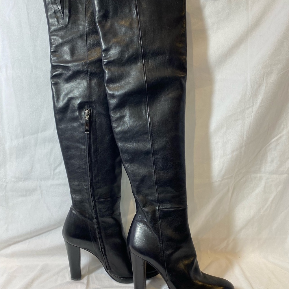 Barbara Bui Chic Black Leather over the Knee Boots